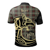 Clan Scott Brown Ancient Tartan Polo Shirt Viking Wolf FP35 Scott Brown Ancient Tartan Tartan Polo